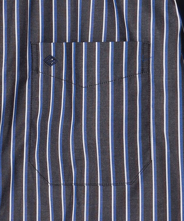 JOSEPH ABBOUD 【オーガニックコットン使用】オー ガニックコットンカラーストライプシャツ ネイビー系1
