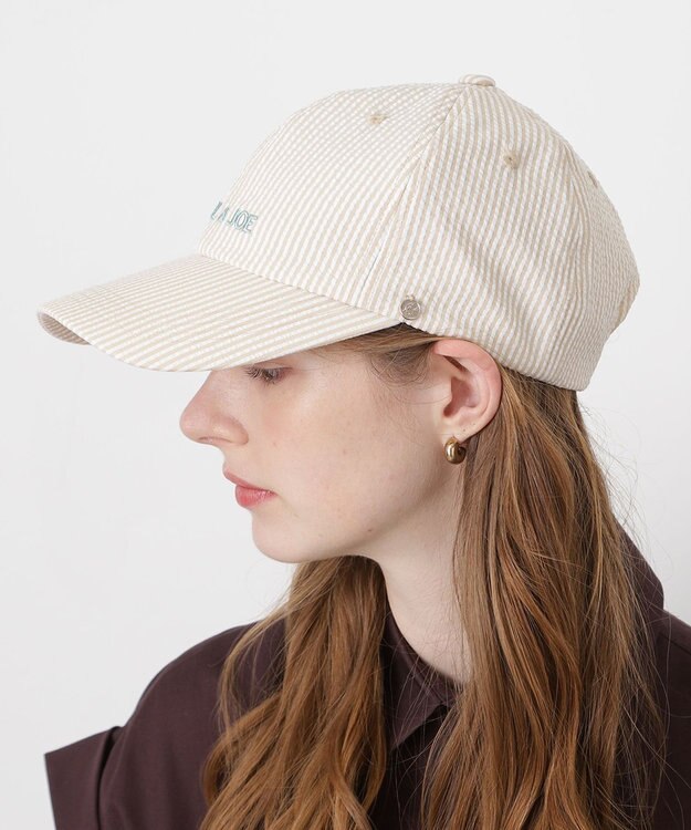 MOONBAT PAUL&JOE ACCESSOIRES(ポール&ジョー）ロゴ入り 深キャップ 帽子 ネコチャーム付 UVカット ライトイエロー