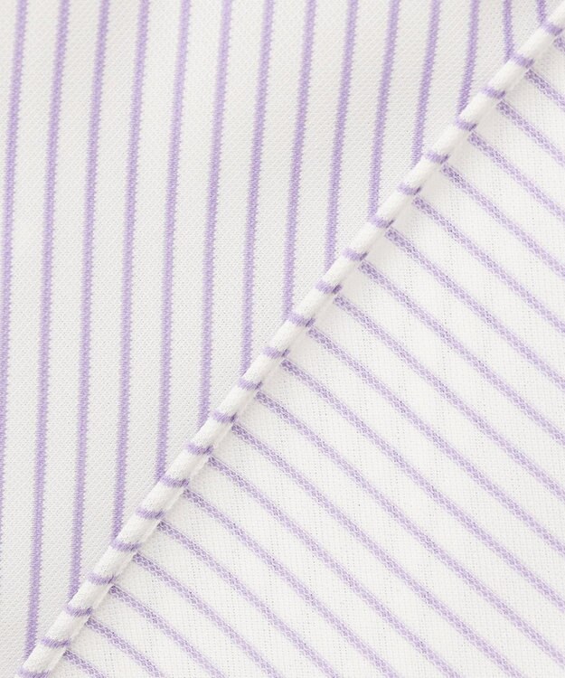 J.PRESS MEN 【KING SIZE】【夏に嬉しい高機能】カノコインレイストライプパッチポケット シャツ/B.D. パープル系1
