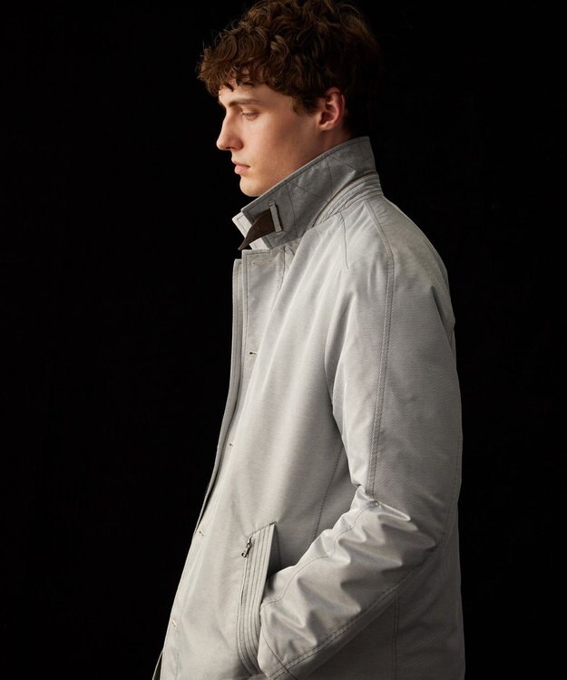 JOSEPH ABBOUD 【2WAY/撥水/ダウンライナー】インターレースカルゼ コート ライトグレー系