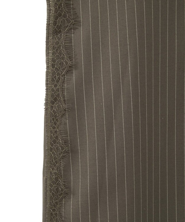 CRAFT STANDARD BOUTIQUE レース付きピンストライプジャンパースカート Stripe Brown