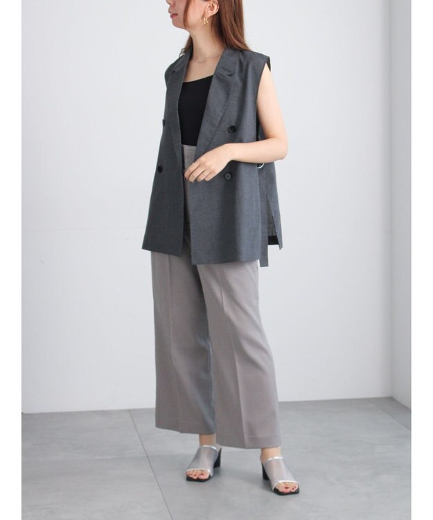 Te chichi サイドオープンライトジレ グレー