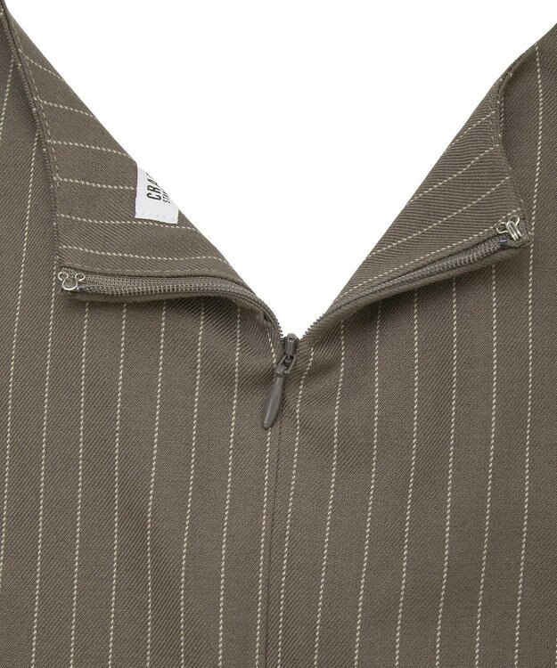CRAFT STANDARD BOUTIQUE レース付きピンストライプジャンパースカート Stripe Brown