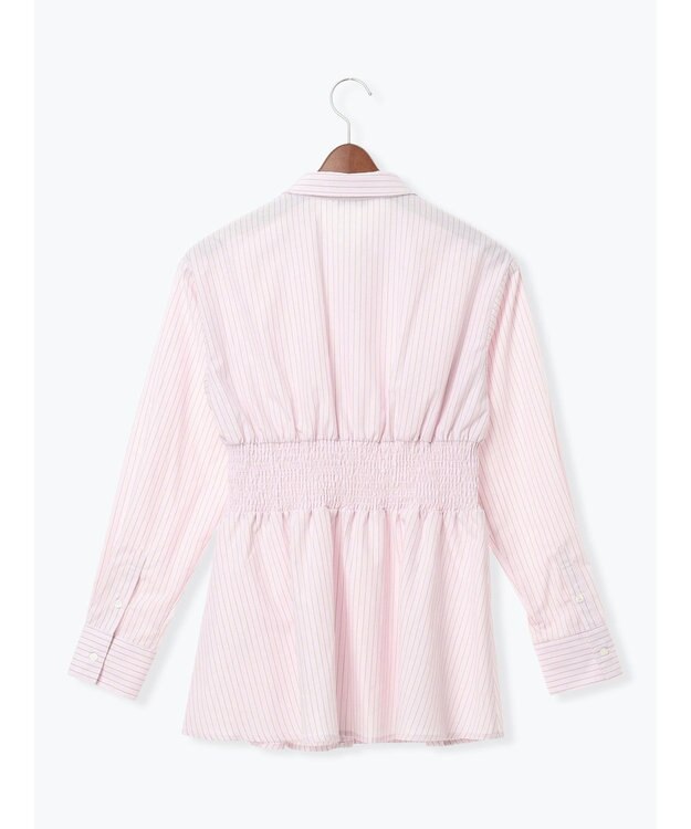 Te chichi ペプラムシャーリングシャツブラウス ピンク