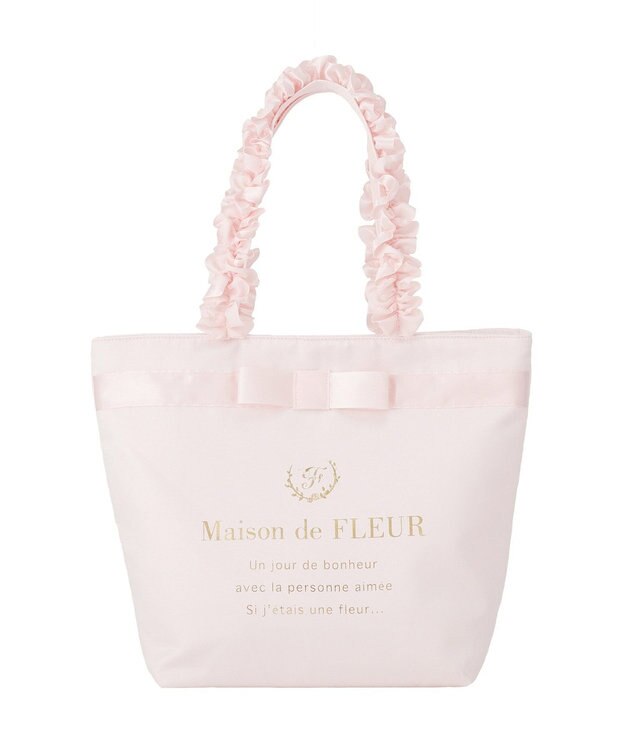 Maison de FLEUR ブランドロゴフリルハンドルトートMバッグ Pink