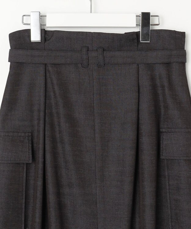 23区 【洗える】デニムライクシャンブレー Iライン スカート ブラック系