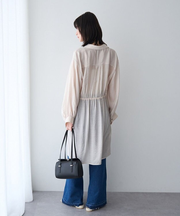 YECCA VECCA シアー2way袖バルーンチュニック Light Beige