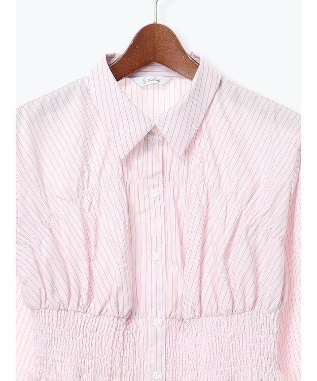 Te chichi ペプラムシャーリングシャツブラウス ピンク