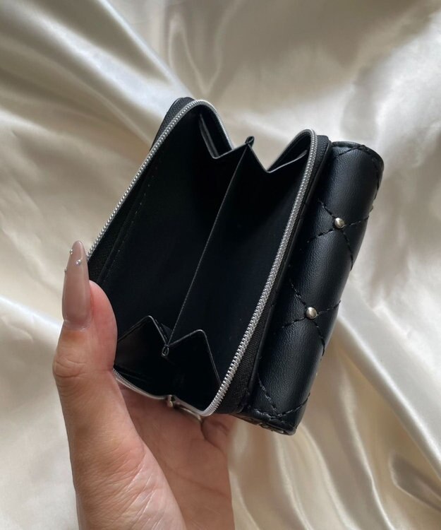 WEGO スタッズキルティングウォレット ブラック