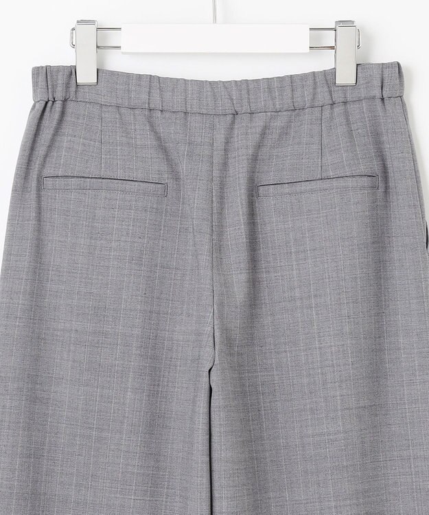 J.PRESS LADIES 【洗える】サイロウォッシャブル2wayストライプ ワイド パンツ グレーストライプ系1