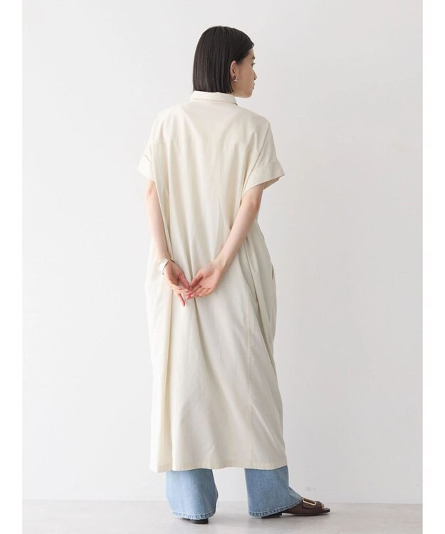 AMERICAN HOLIC 接触冷感＋ＵＶカットＷポケットシャツワンピース Ivory