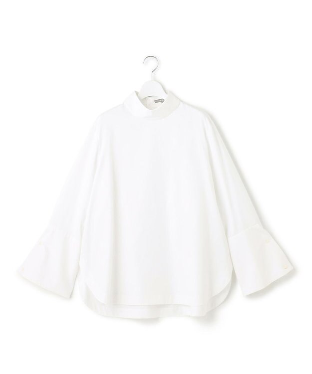 23区 【23区 lab.】ハイカウントコットン ロールアップカフス シャツ ホワイト系