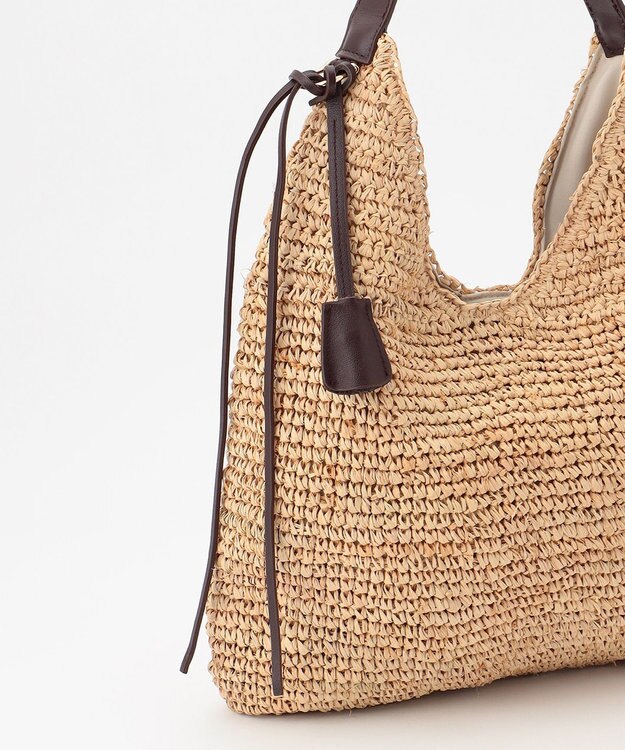 自由区 ラフィアワンショルダー バッグ ベージュ系