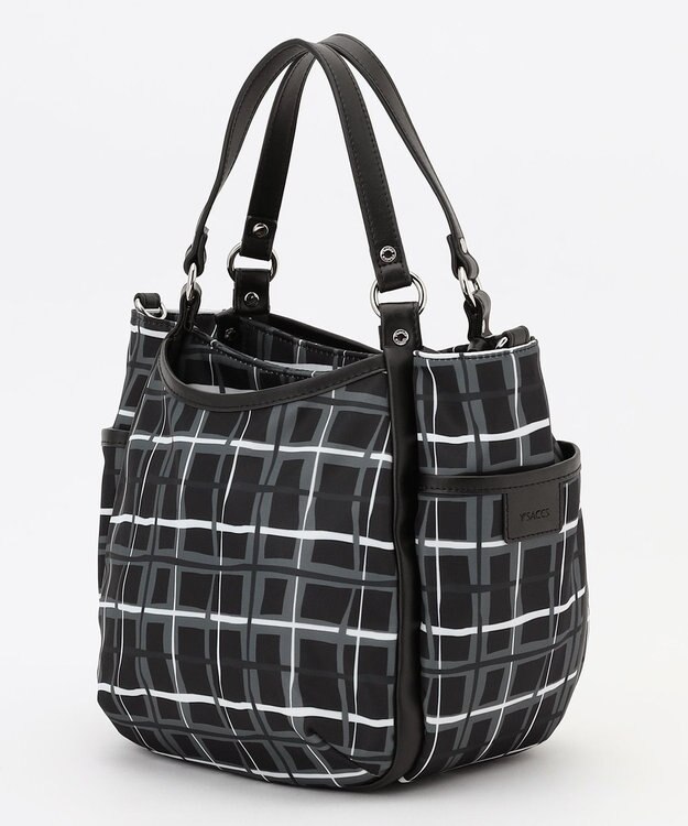 Y'SACCS ドローイングチェック2WAYミニトート ブラック