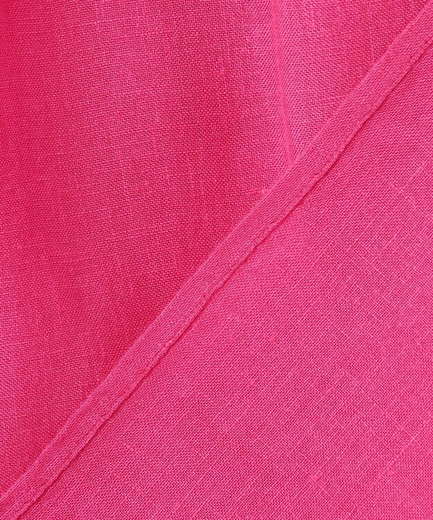 23区 【洗える】LIBECO タックスリーブ シャツ マゼンタ