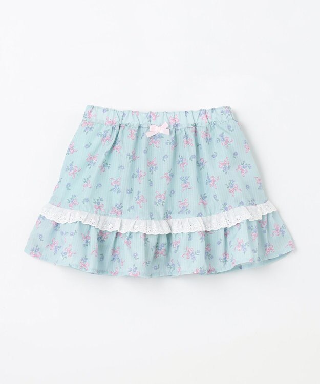 ANY KIDS フラワー×リボン スカパン ミント