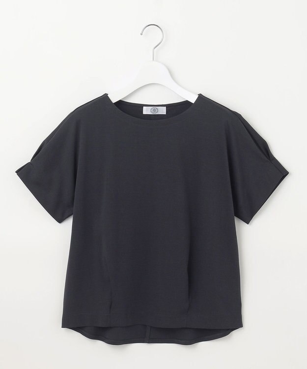 J.PRESS LADIES L 【接触冷感】コットンスムース フレンチスリーブ カットソー ネイビー系