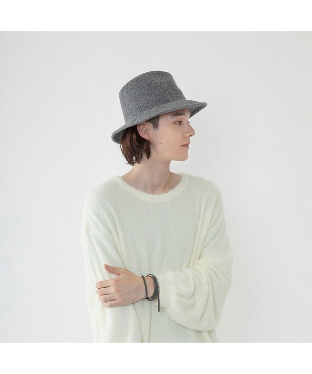 林八百吉商店 Jin no beat shi te cassie　ツバ広マニッシュバスクセラー 杢グレー