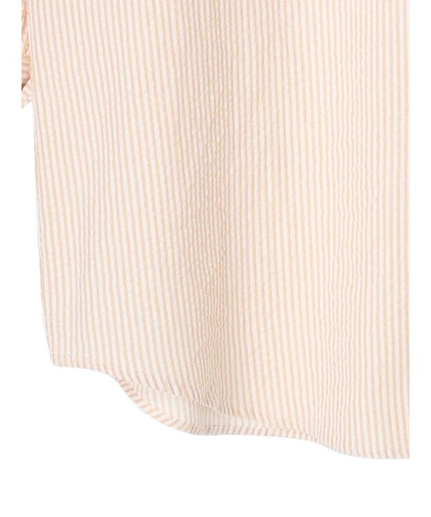 earth music&ecology サッカーストライプボーイズライクシャツ Orange