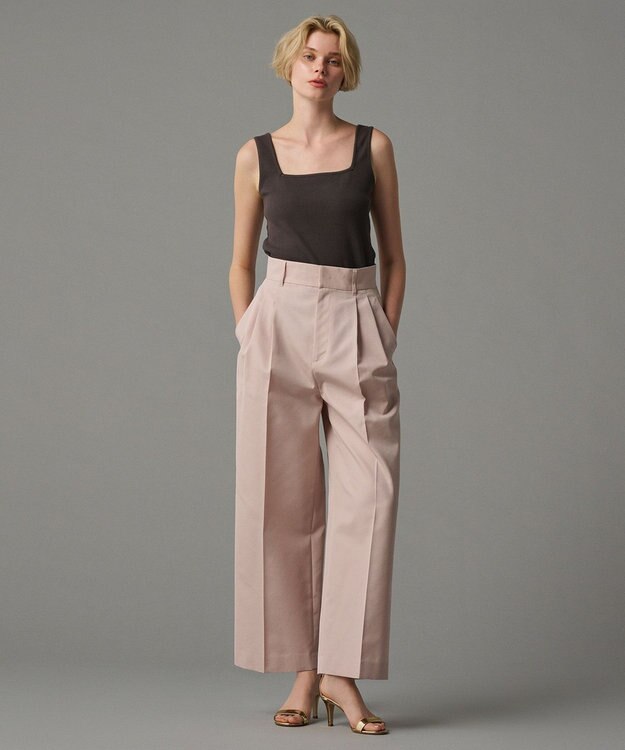 uncrave 【撥水・花粉防止・洗濯機洗い可】クリアツイル ワイドパンツ（uncrave STANDARD） ピンク