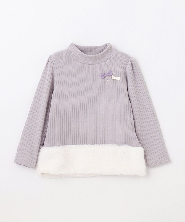 組曲 KIDS 【110-140㎝】ファー トレーナー ライトグレー系