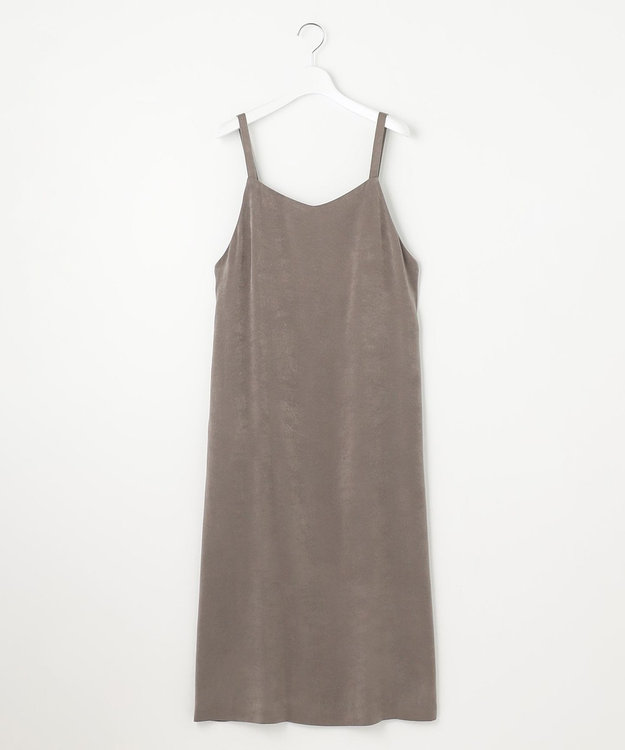 J.PRESS LADIES L 【洗える】マロンサテン キャミソール ワンピース ブラウン系