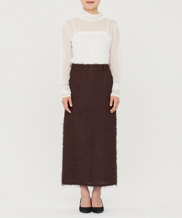 uncrave 【手洗い可】フリンジ ジャガード スカート（uncrave STANDARD） ブラウン