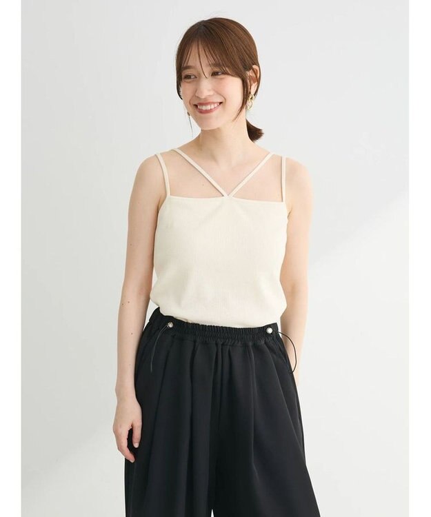 Green Parks カップ付きマルチストラップタンク Beige