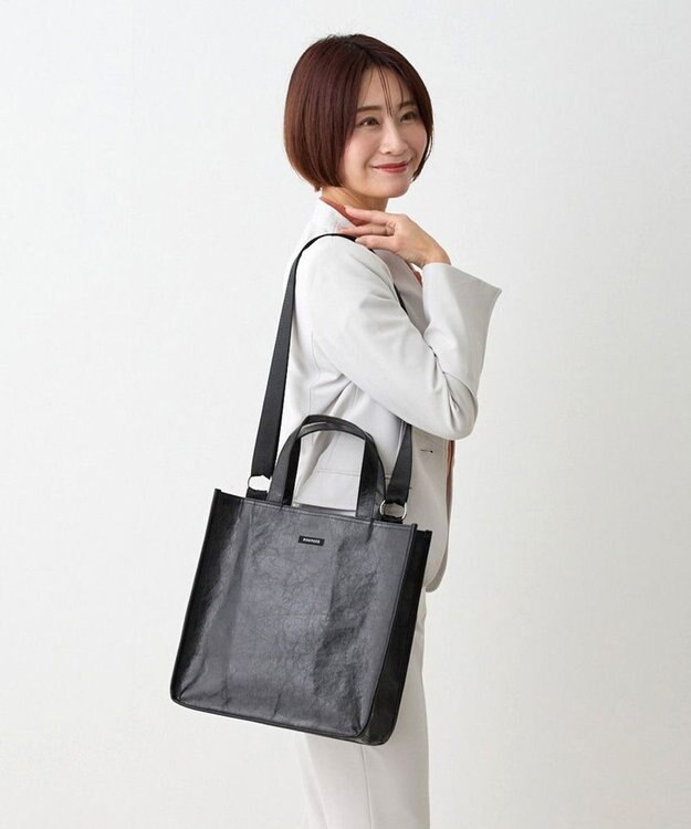 ROOTOTE 1032【木繊維軽量素材】EU.スクエア.メタリック-A 03：ブラック