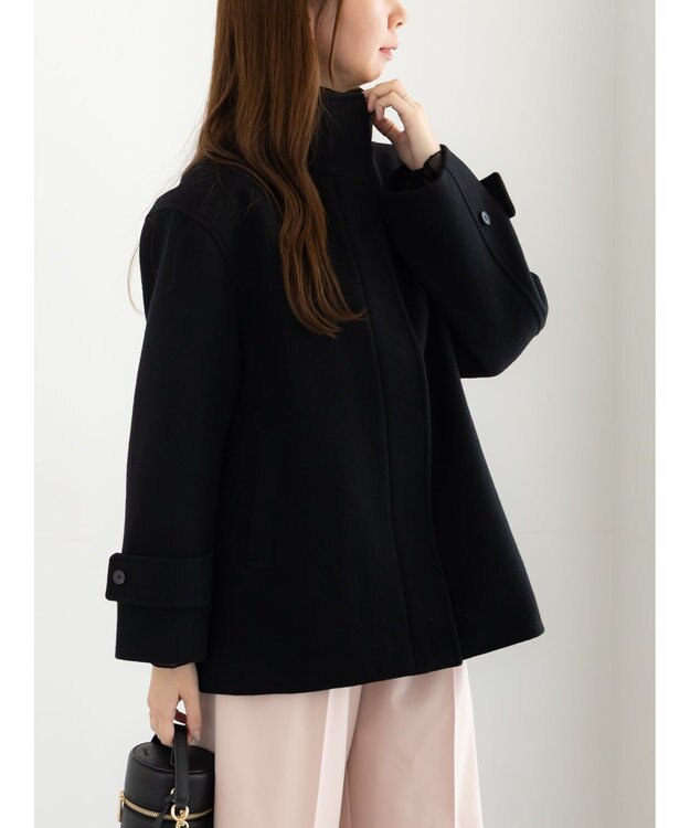 Te chichi ウールメルトンスタンドショートコート ブラック
