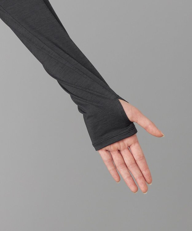 Chacott Chacott BALANCE ドライストレッチリフレクター長袖Tシャツ ダークグレー杢