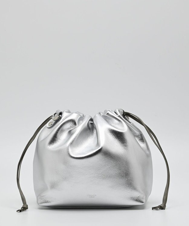 blancle メタリックレザー ドローストリング2wayバッグ SILVER