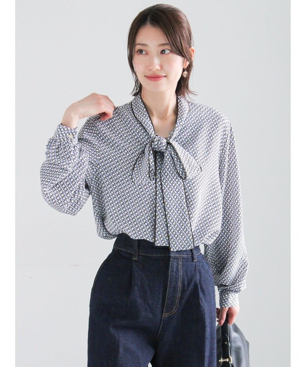Te chichi パターンアソートボウタイブラウス《2026 spring catalog item》 ブルー