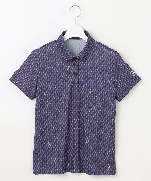 23区GOLF 【WOMEN】【接触冷感・UVケア・吸水速乾】アイス柄 ポロシャツ ネイビー系5