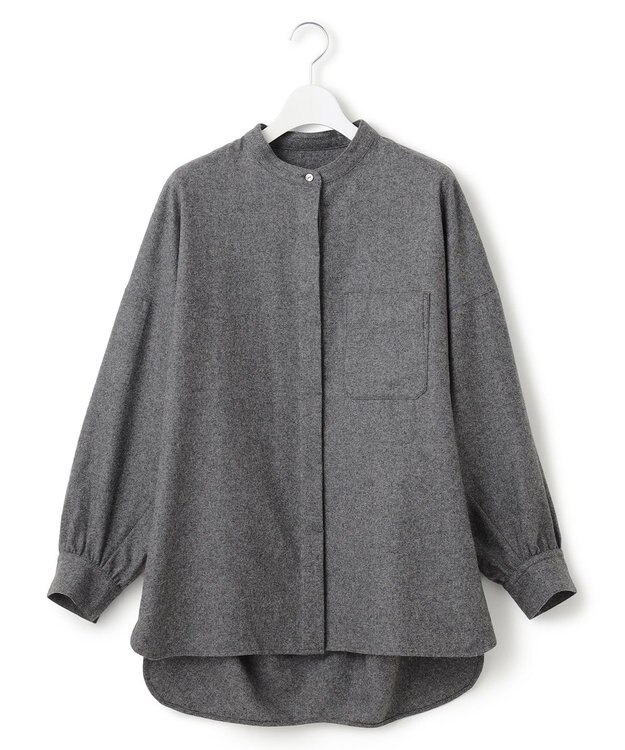 J.PRESS YORK STREET 【WOMEN】バンドカラーブラウス グレー系