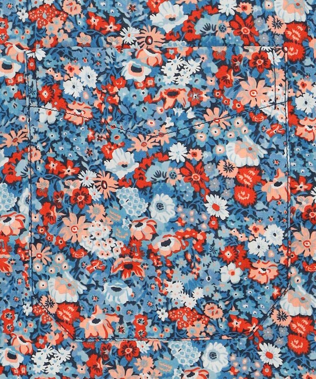 JOSEPH ABBOUD 【洗える】リバティプリント シャツ ネイビー系5