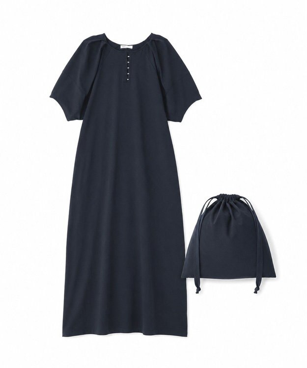 CRAFT STANDARD BOUTIQUE ポーチ付きバルーンスリーブワンピース Black