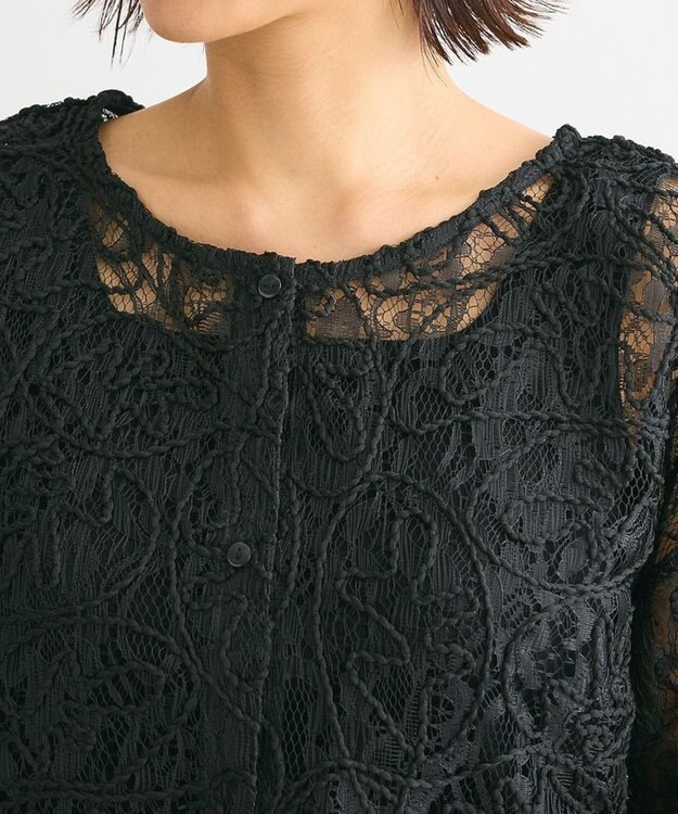 Green Parks ２ＷＡＹ　コードレースブラウス Black