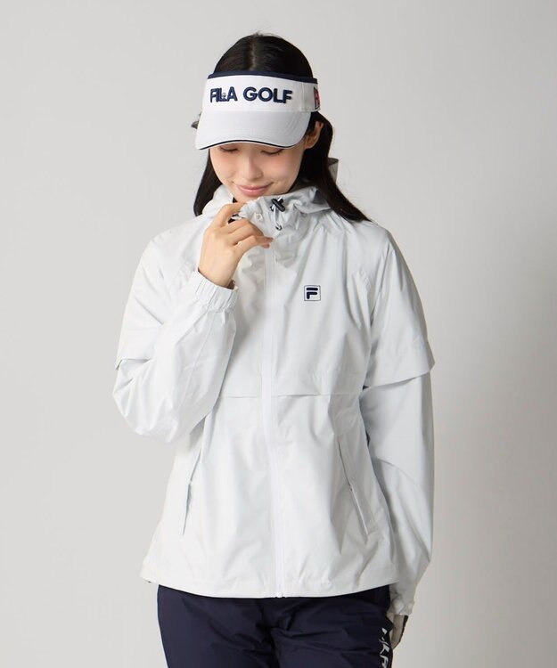 FILA GOLF／marie claire 【FILA GOLF】 収納袋付きレインウェア上下セット ホワイト