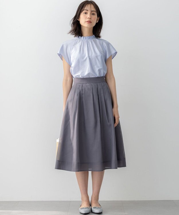 組曲 カールマイヤーハイネック ブラウス サックスブルー系1