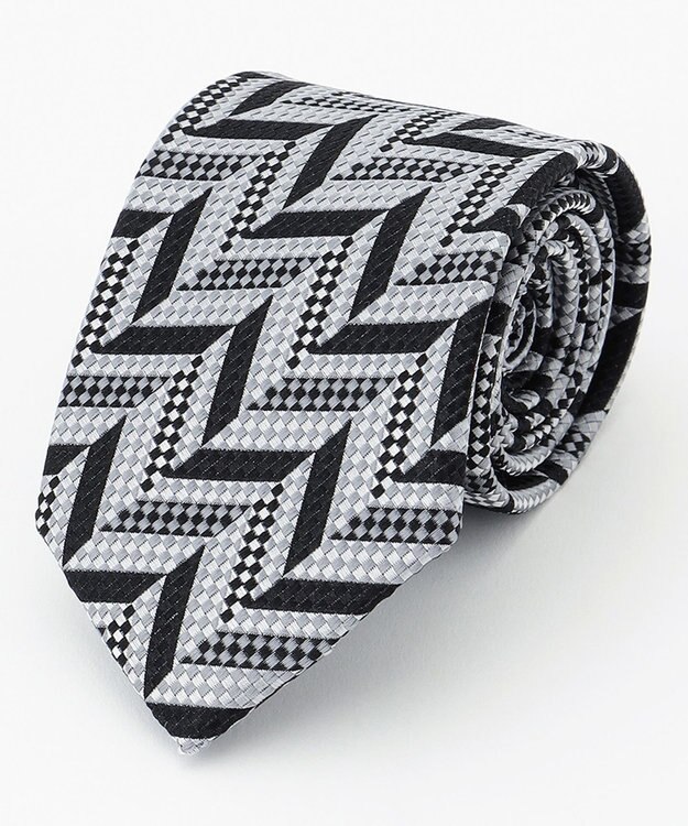 JOSEPH HOMME ビッグヘリンボン　ネクタイ ブラック系7