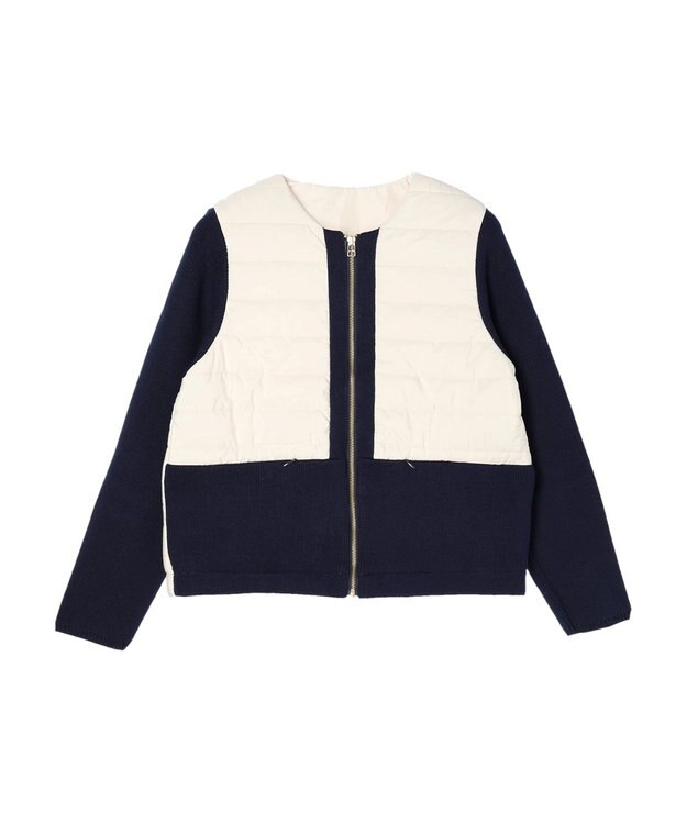 CRAFT STANDARD BOUTIQUE 中綿×ニット切替ジャケット Navy