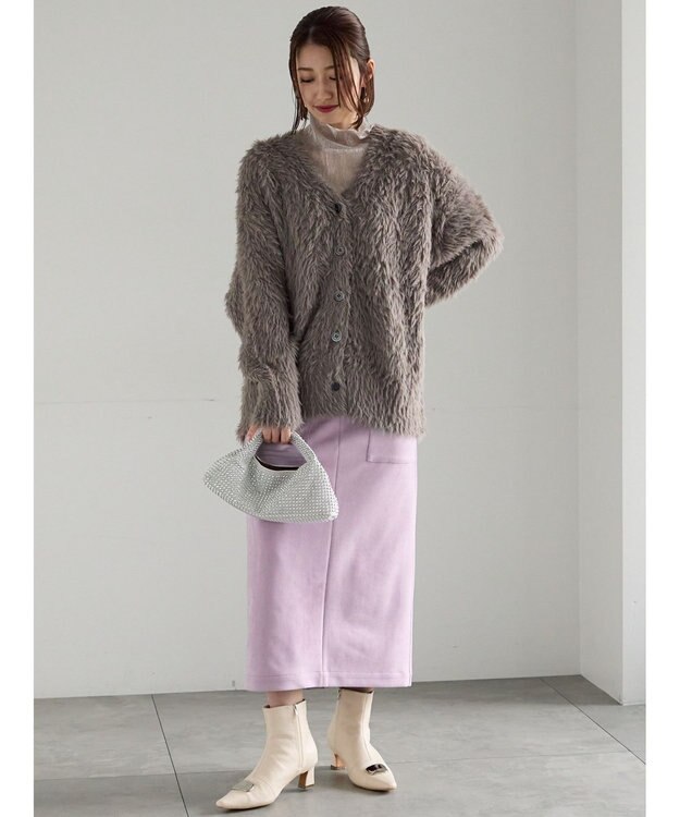 Te chichi スウェードタイトスカート ラベンダー