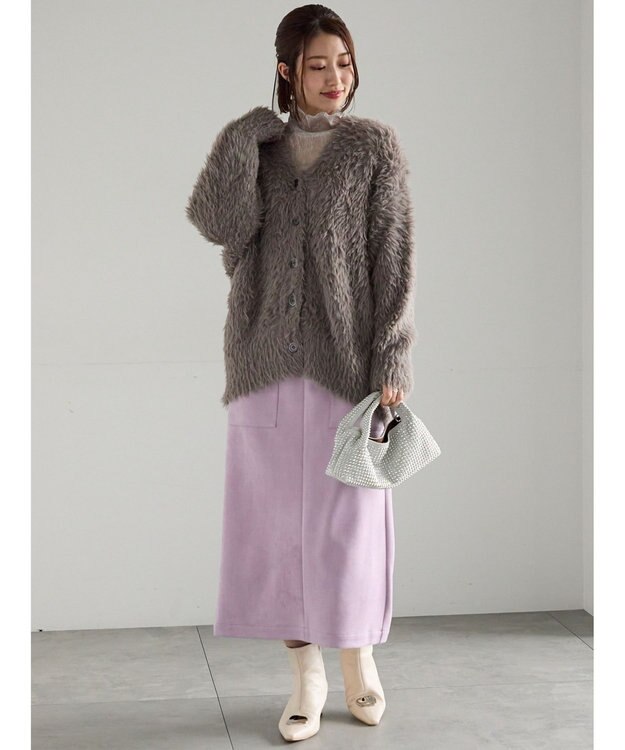 Te chichi スウェードタイトスカート ラベンダー