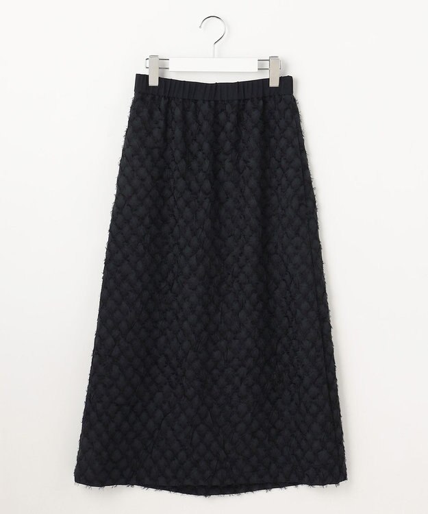 自由区 L 【セットアップ対応】ワッシャーカットジャカード スカート ミッドナイト