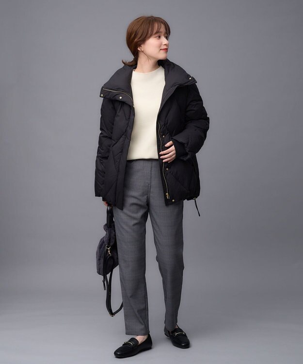 ANY L 【洗濯機可/撥水】ダイヤステッチキルトダウン ブラック