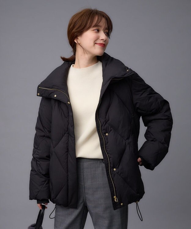 ANY L 【洗濯機可/撥水】ダイヤステッチキルトダウン ブラック