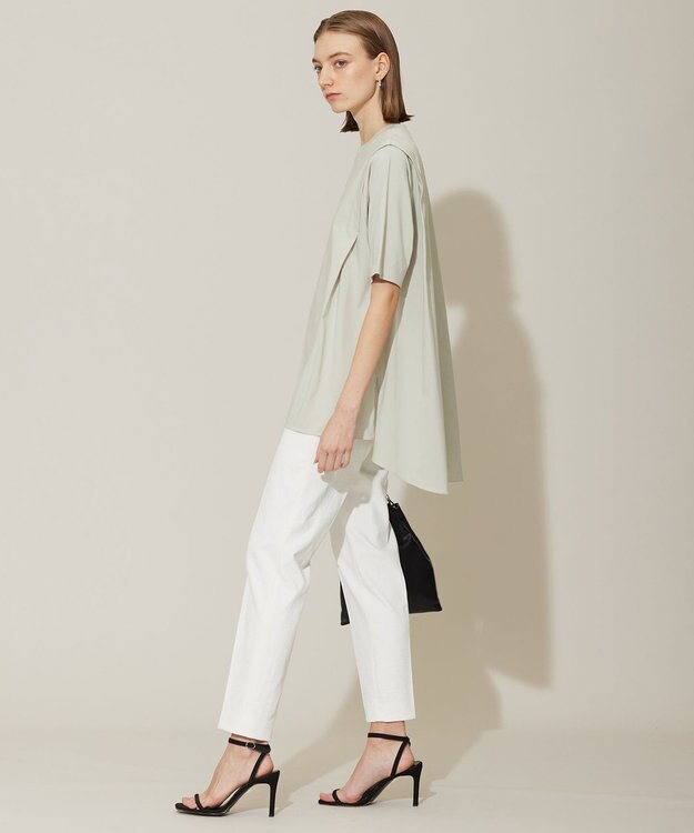 ICB L 【接触冷感・UVケア・洗える】コンフォートプレーティング デザインカットソー ピスタチオ系