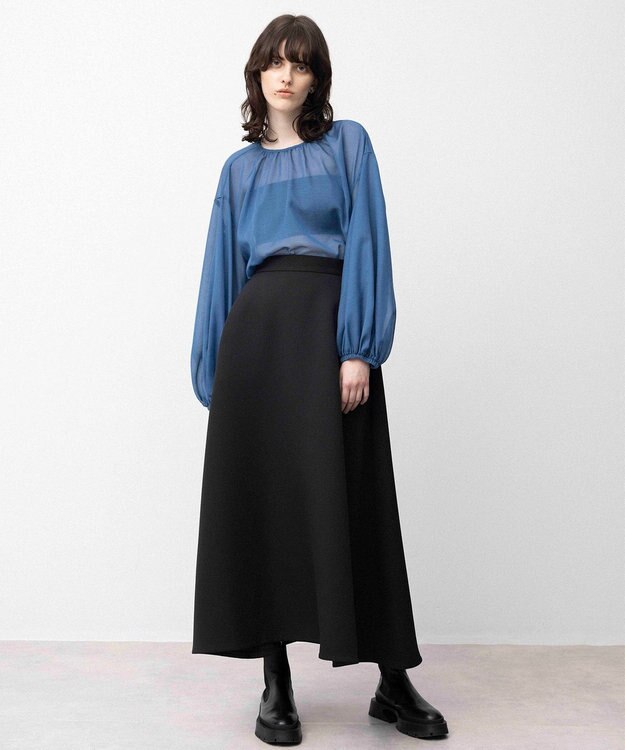 NAVE 【Nave】ブライトシアーボイル ギャザーブラウス ブルー系