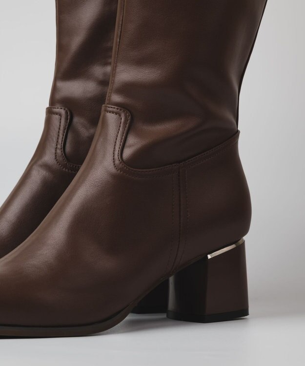 BONTRE 【PRECIEUX JOUET/プレシュウジュエ】メタルヒールロングブーツ ダークブラウン